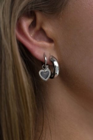 Heart-Charm-Classic-Earring-Silver