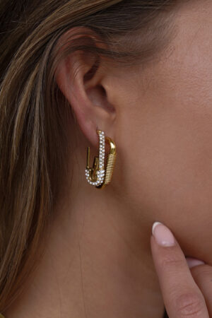 Safetypin-Single-Earring-Gold