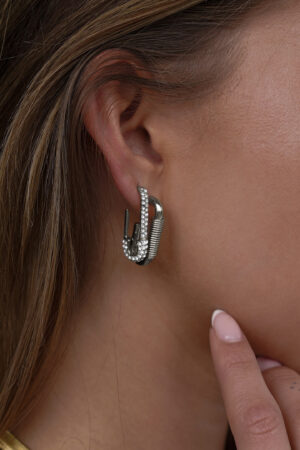 Safetypin-Single-Earring-Silver