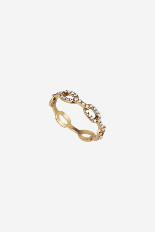 Strass-Chain-Ring-Gold