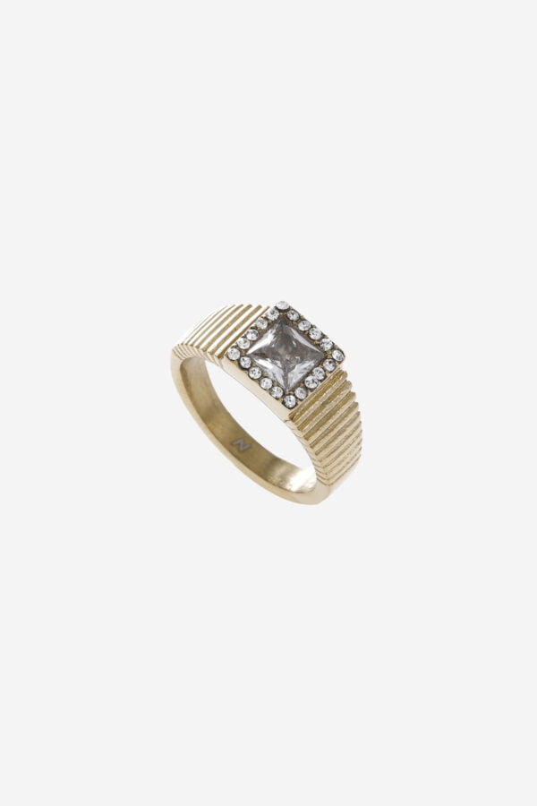 Diamant-Square-Ring-Gold