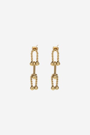 Twisted-Link-Earrings-Gold