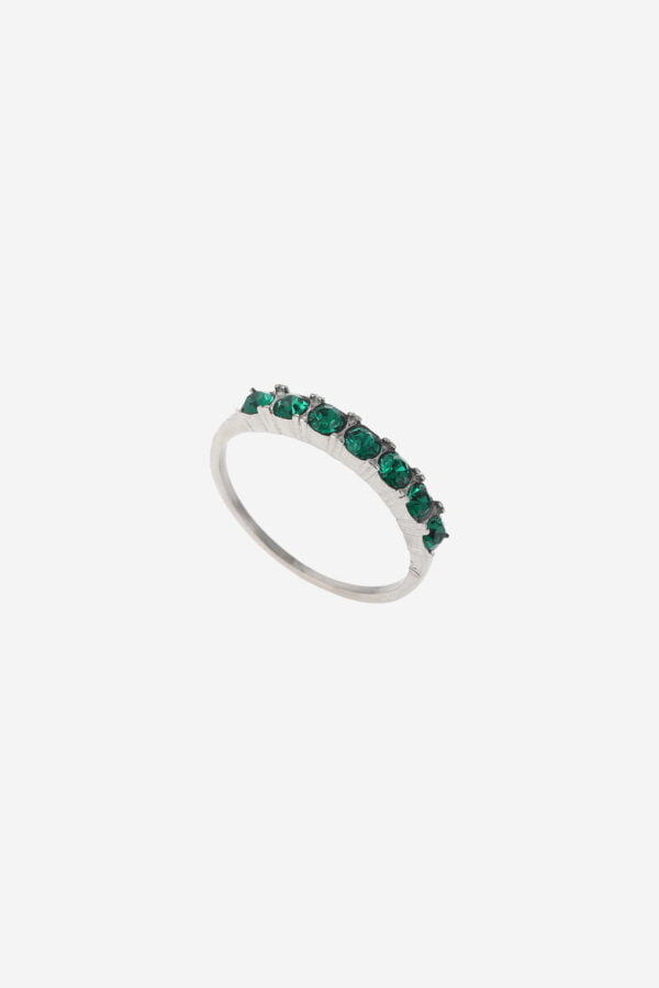 Green-Strass-Ring-Silver