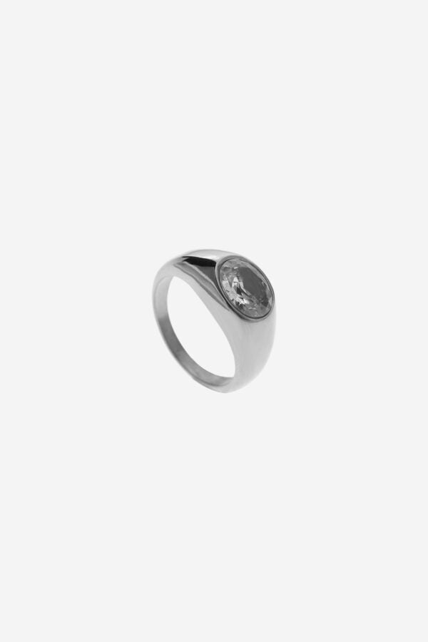 Diamand-dome-Ring-Silver