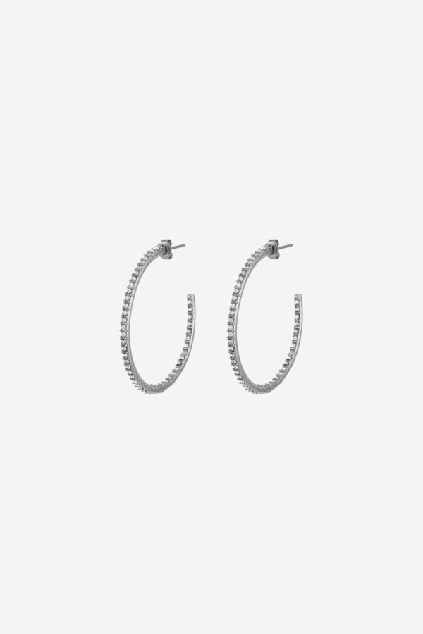 Thin-Pave-Hoops-Silver