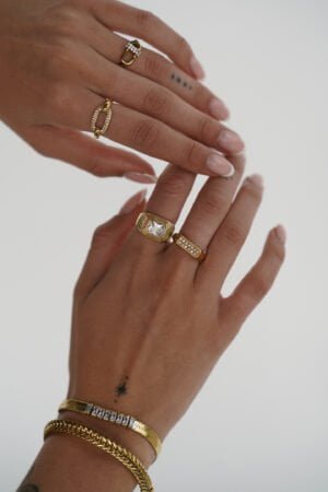 Strass-Bar-Ring-Gold