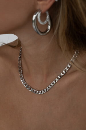 Pressed-Chain-Necklace-Silver