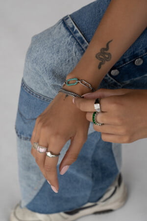 Strass-Signet-Ring-Silver